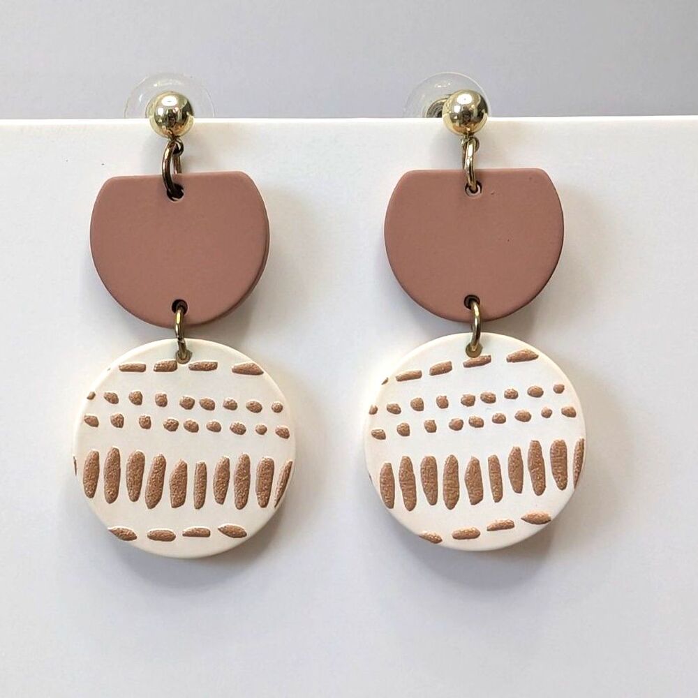 Boho Polymer Clay Dangle Earrings
